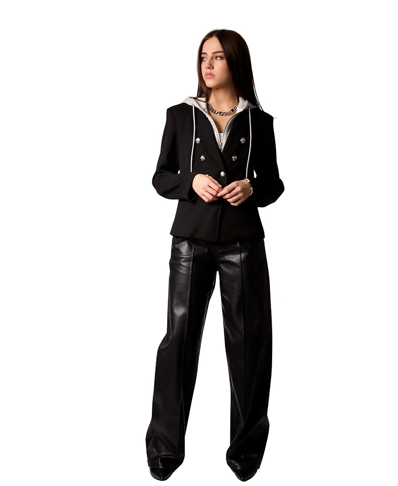 Blue Revival Women's Helen Double-Breasted Blazer with Removable Hoodie Insert