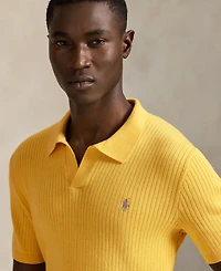 Polo Ralph Lauren Men's Rib-Knit Cotton Polo-Collar Sweater