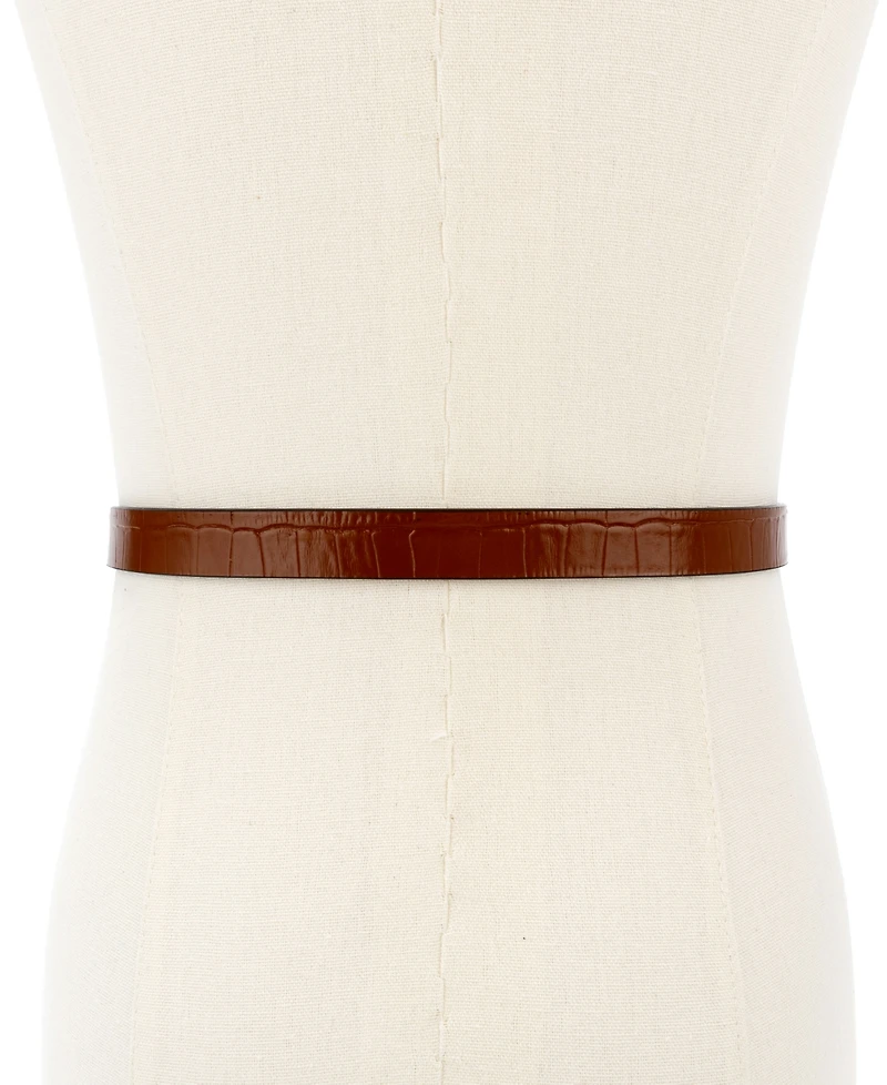 Michael Kors Logo Skinny Leather Belt