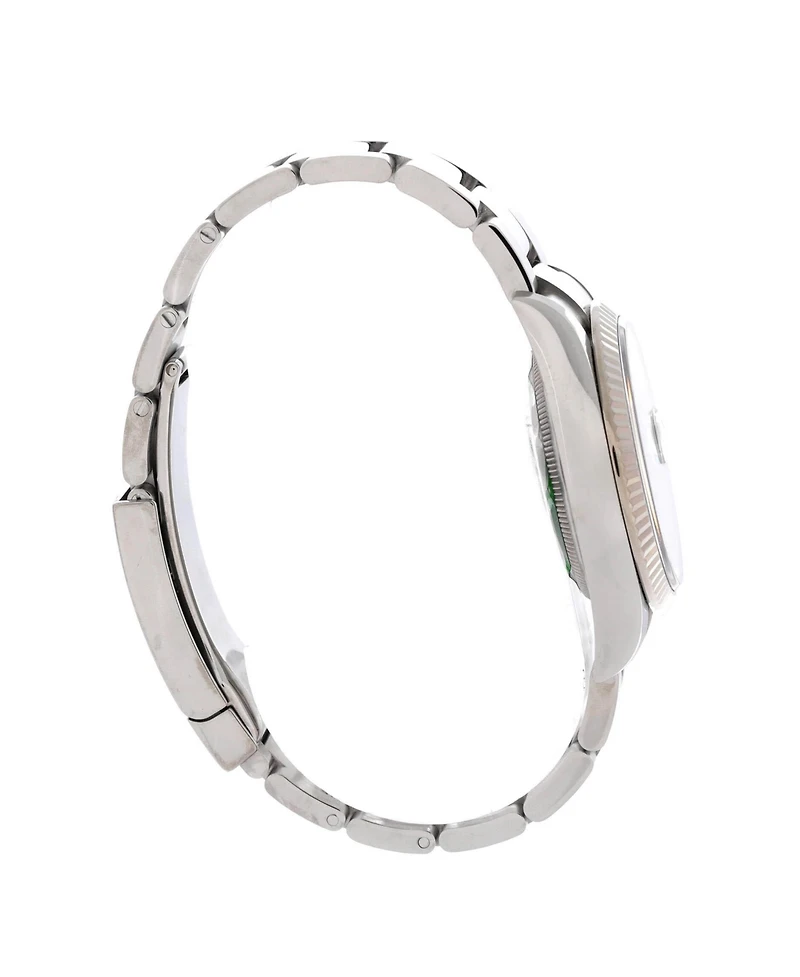 Pre-Owned Rolex Oyster Perpetual Datejust Palm Motif Automatic Watch in Stainless Steel and White Gold with Diamond Markers 36mm