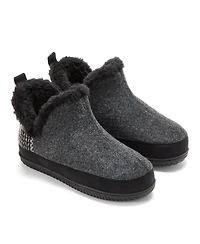 Dearfoams Women's Felted and Plaid Boot Slipper