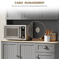Homcom 71" Buffet with Hutch, Farmhouse Kitchen Pantry Storage Cabinet