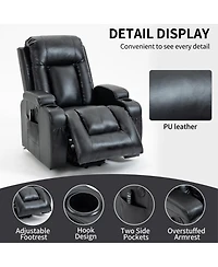Clihome Infinite Position Up to 350 Lbs Power Lift Recliner Chair for Elderly Heavy Duty Motion Mechanism with 8 Point Vibration Massage and Lumbar He
