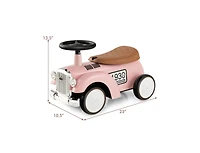 Kids Sit-to-Stand Vehicle with Steering Wheel & Under-Seat Storage – Pink