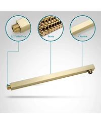 Greenspring Luxurious Single Handle 2-Spray 10 in. Wall Mount Square Shower Head with Hand Shower Faucet in Brushed Gold