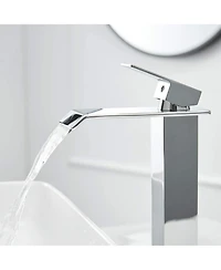 Greenspring Waterfall Single Hole Single Handle Bathroom Vessel Sink Faucet With Pop-up Drain Assembly