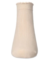 Memoi Little Girls Ditsy Floral Scalloped Cuff Anklet Sock
