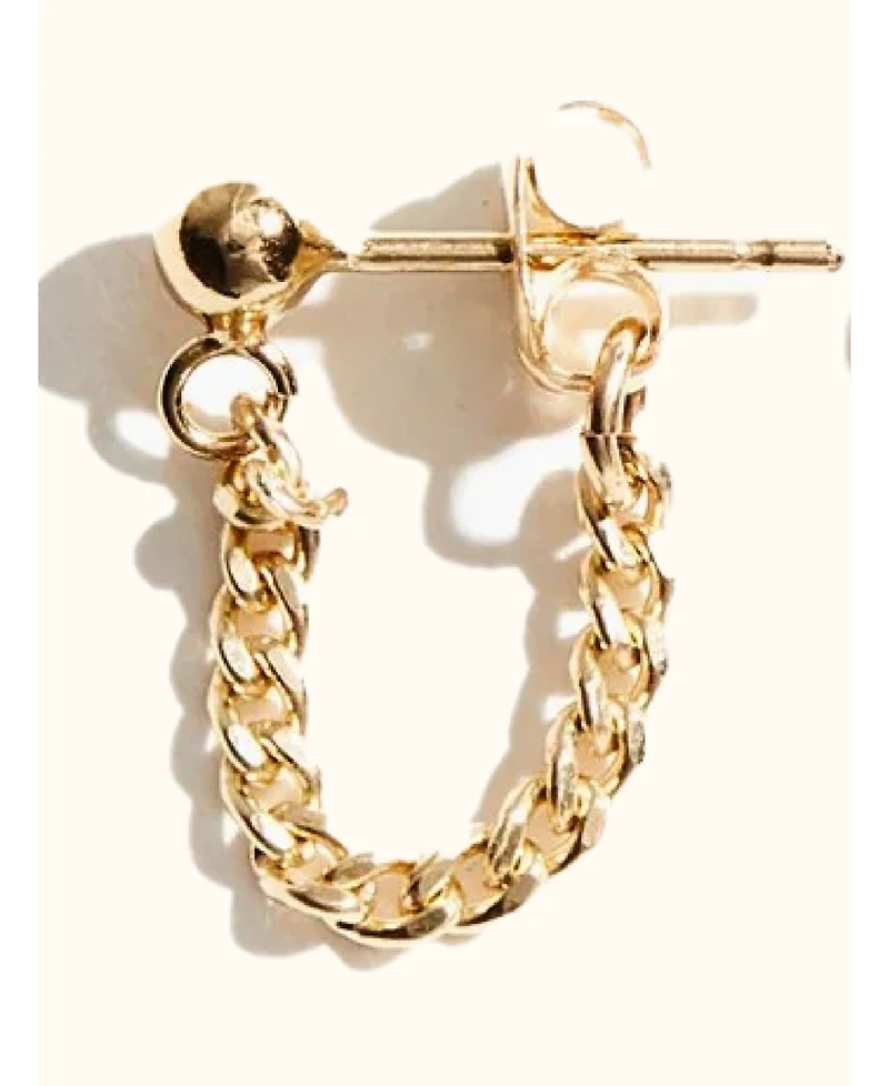 Able Curb Chain Earrings, 14k Gold-Filled