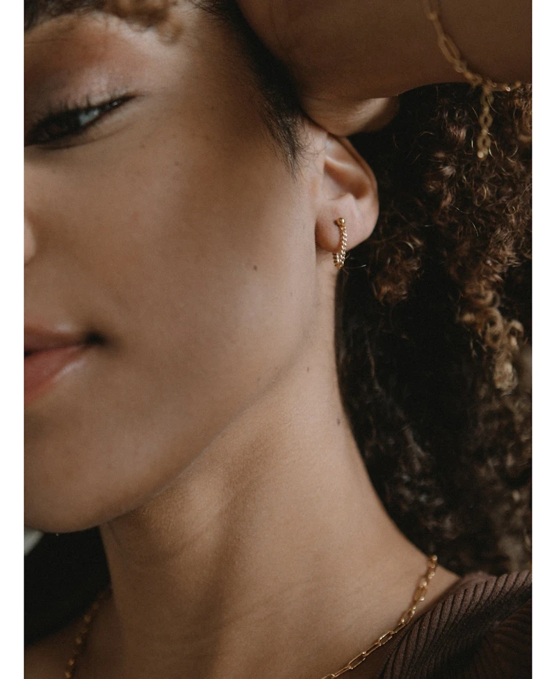 Able Curb Chain Earrings, 14k Gold-Filled