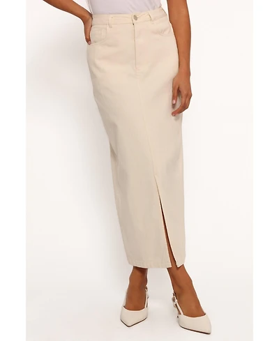 Petal and Pup Women's Kellen Corduroy Midi Skirt - Cream L