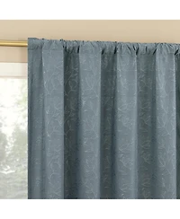 Sun Zero Belmont Floral Jacquard 100% Blackout Rod Pocket Curtain Panel