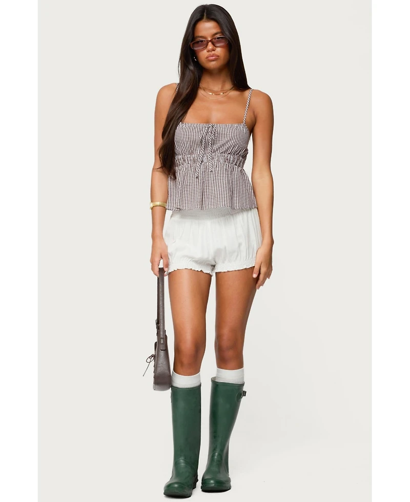 Edikted Women's Zahara Gingham Babydoll Top