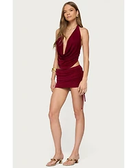 Edikted Womens Caspia Drawstring Mini Skirt