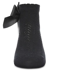 Memoi Girls' Knit Openwork Bow Anklet Socks