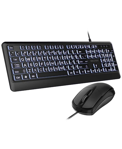 Delton KB20 Big Button Computer Keyboard and Mouse Combo