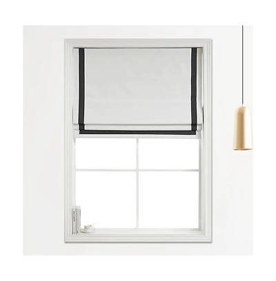 Shadisfy Cordless Pull Down 100% Blackout Roman Shade with Ribbon Border 30"x64"