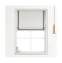 Shadisfy Cordless Pull Down 100% Blackout Roman Shade with Ribbon Border 33"x64"