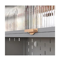 Chic Crate 73'' Tall 6-Level Flip-Door Pegboard Metal Pantry Cabinet(Grey) Anti-Tip Hutch for Kitchen/Dining/Living Room