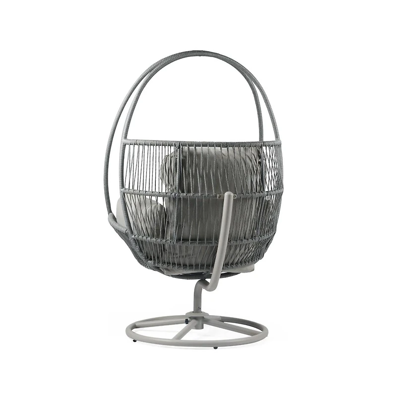 Chic Crate - Contemporary Reno Outdoor Wicker Swivel Lounge Chair with Durable Aluminum Frame and Stylish Design