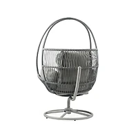 Chic Crate - Contemporary Reno Outdoor Wicker Swivel Lounge Chair with Durable Aluminum Frame and Stylish Design