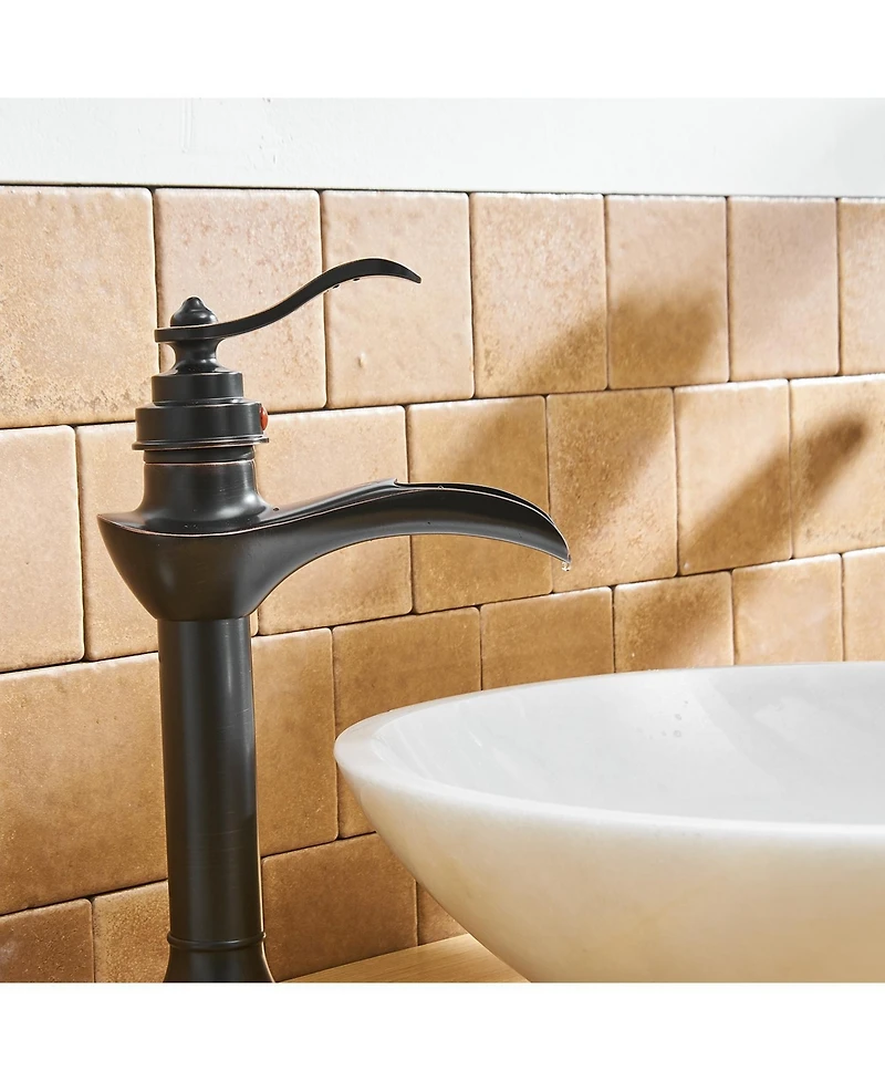 Greenspring Waterfall Single Hole Single-Handle Vessel Bathroom Faucet in oil rubbed bronze