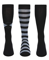 Memoi Big Girls 3 Pair Pack Soft Stripe Knee High Socks