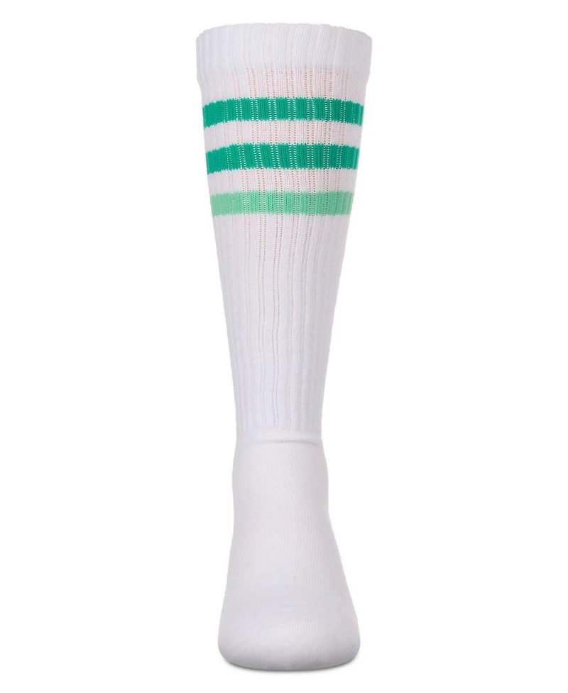 Memoi Little Girls TwoTone Varsity Stripe Knee High Socks
