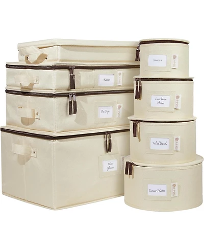 Hard Shell China Storage Containers 8-Piece Set Moving Boxes for Dinnerware Service 12