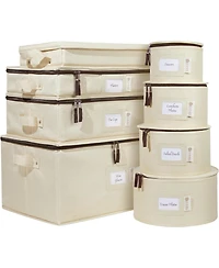 Hard Shell China Storage Containers 8-Piece Set Moving Boxes for Dinnerware Service 12