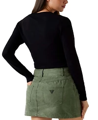 Guess Women's Reyna Logo Detail Long Sleeve Sweater