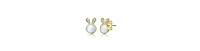 GiGiGirl 14K Gold Plated with Mother Of Pearl & Clear Cubic Zirconia Bunny Design Stud Earrings