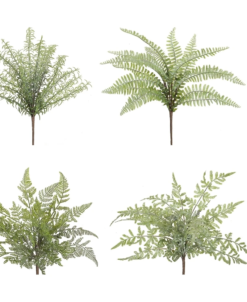 Versatile Assorted Fern Foliage Set (Pack of 12)-Ideal for Creating Lush Garden Settings Indoors and Outdoors