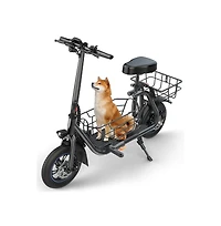 Adults Electric Scooter: Foldable, 550W Motor (18.6 Mph/20 Miles), Large Middle Basket & Seat – Perfect for Pets & Cargo