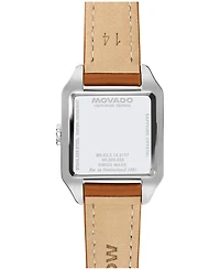 Movado Women's 1917 Swiss Quartz Cognac Leather Watch, 25 x 34.1mm