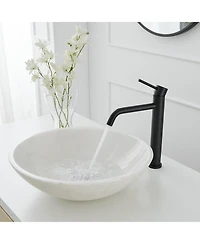 Modern Single Hole Single Handle Vessel Bathroom Vanity Sink Faucet With Pop Up Drain Without Overflow in Brushed Gold