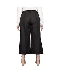 Standards & Practices Plus Pleated Front Cropped Wide Leg Pants