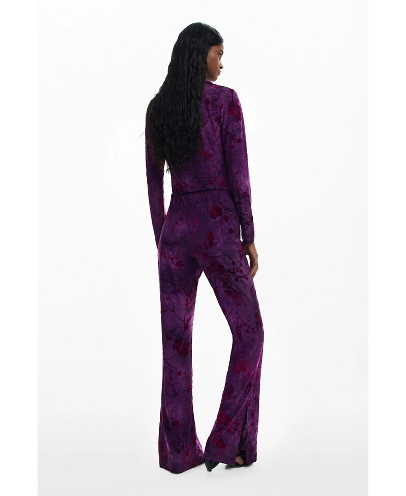 Desigual Women's Flared textured fluid pants