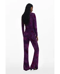 Desigual Women's Flared textured fluid pants