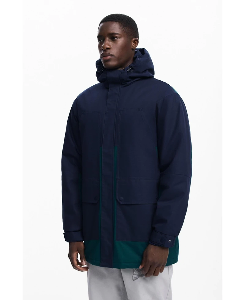 Desigual Men's Two-tone parka with hood