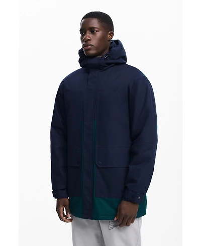 Desigual Men's Two-tone parka with hood