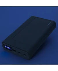 RadioShack Portable Charger 20,000 mAh 74 Wh Gray With Led Display On Charge Level Usb A and Usb C Out and Usb C In 2309275