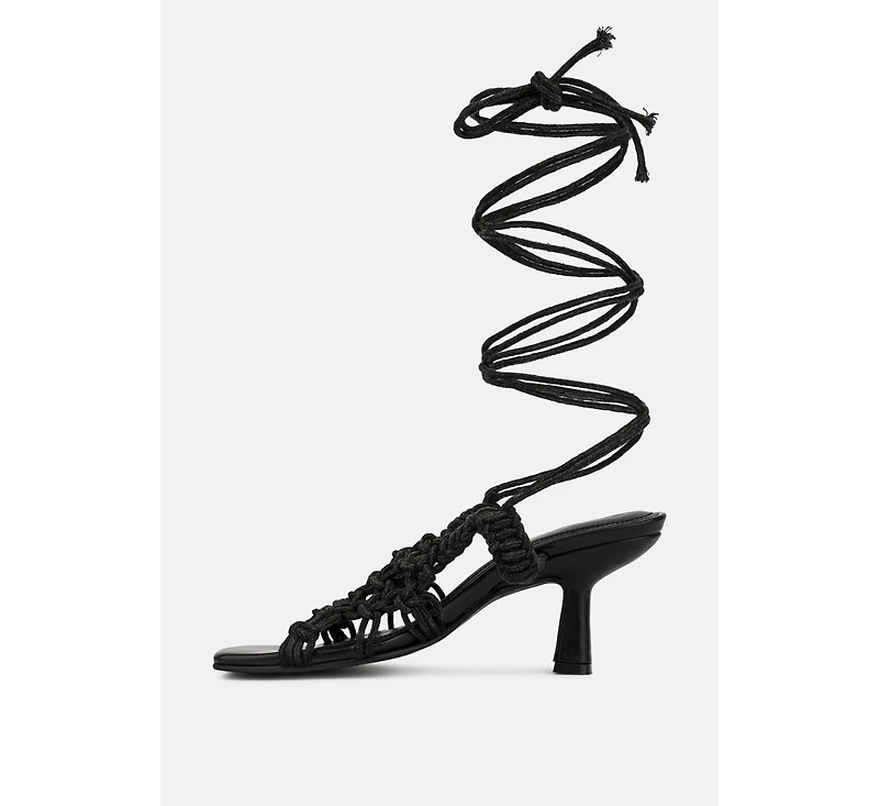 Womens Beroe Braided Handcrafted Lace Up Sandal