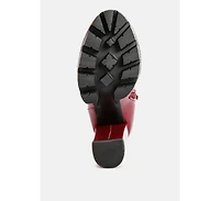 High Key Collared High Heel Ankle Boot Women