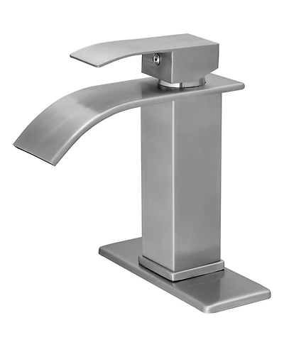 Greenspring Waterfall Single Handle Hole Low-Arc Bathroom Faucet Drip-Free Vanity Sink