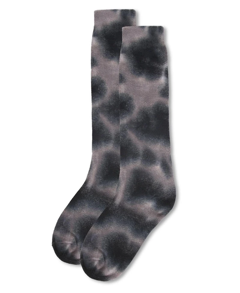 Memoi Little Girls Bleached Tie Dye Cotton Blend Knee High Socks