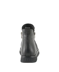 Spring Step Rosado Ruched Leather Bootie with Dual Zippers and Removable Insole
