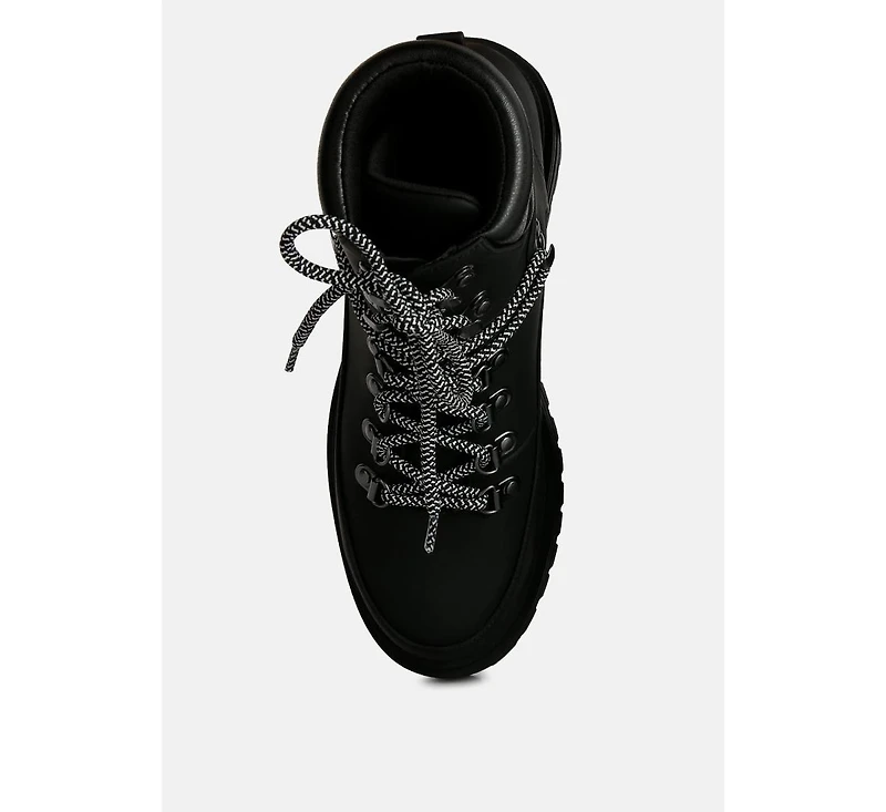 Goliath Lace Up Chunky Biker Boots Women