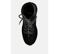 Goliath Lace Up Chunky Biker Boots Women