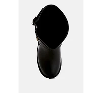 Anong Harness Detail Calf Boots Women