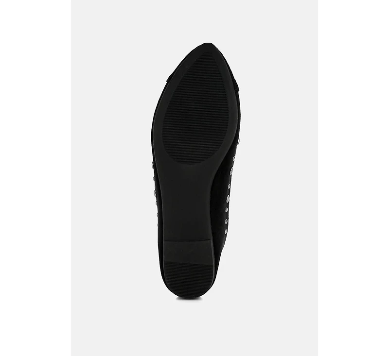 Olesia Stud Emebllished Ballet Flats Women